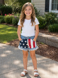 Girls American Flag Shorts