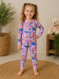 Girls Purple Flower Bamboo Pajamas
