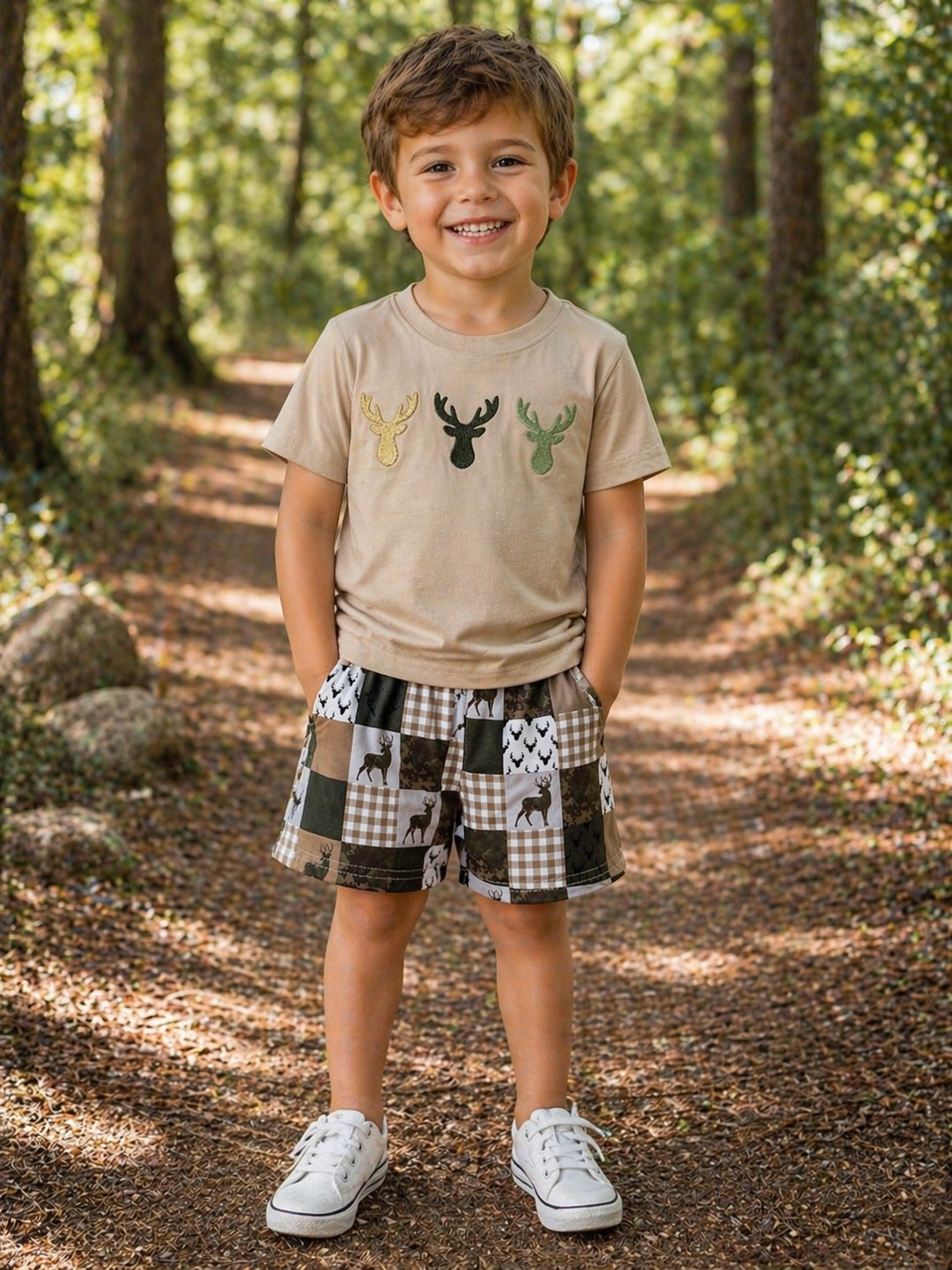 Beige and Camo Deer set