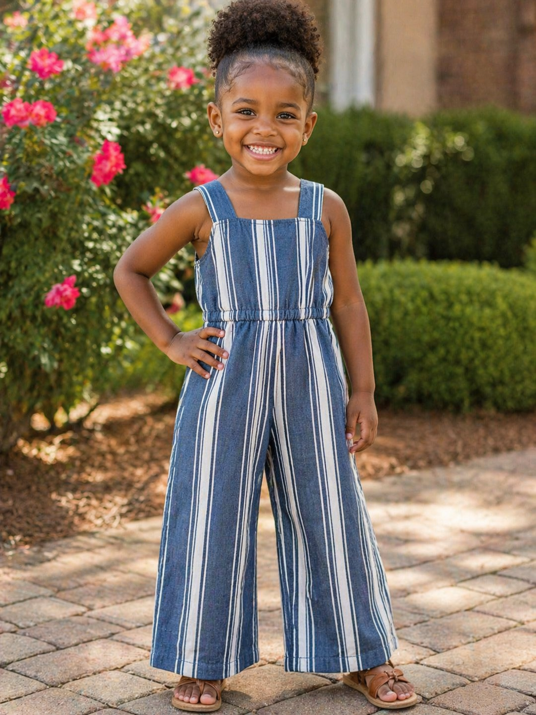 Navy/White Romper
