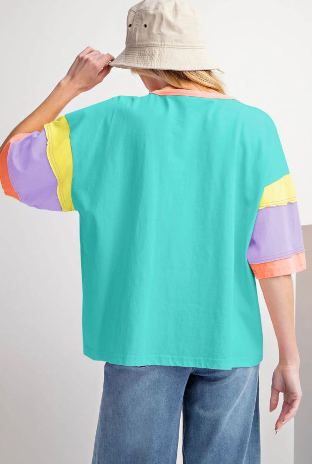 Blue Color Block Shirt