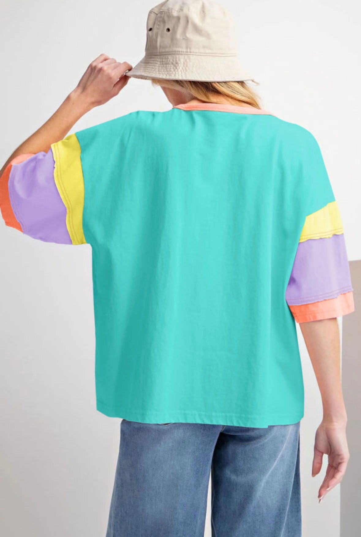 Blue Color Block Shirt