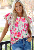 Rose Floral Print Blouse