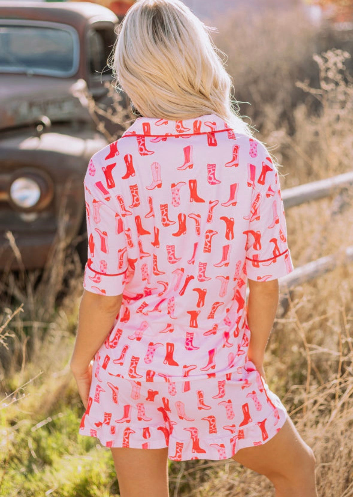 Western Cowgirl Boots Pajama Set
